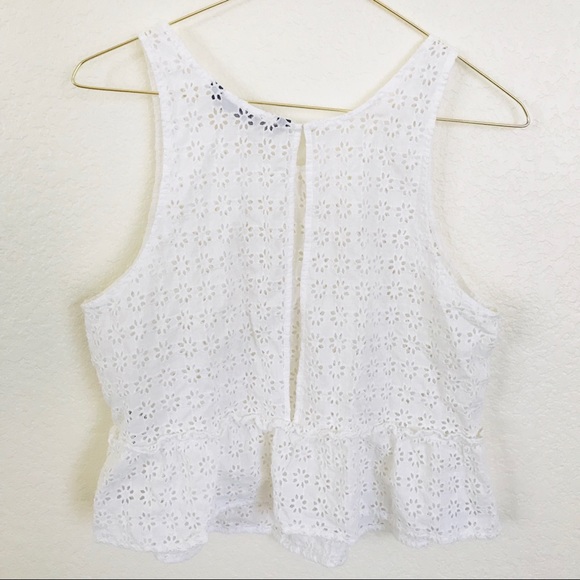 Zara basic crochet white sleeveless tank medium - Picture 5 of 7
